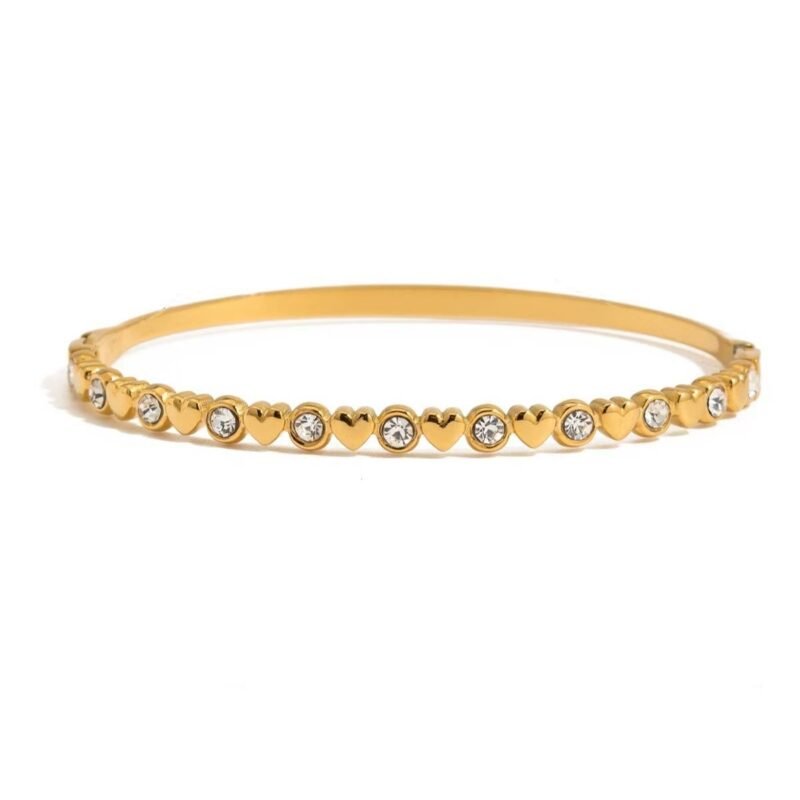 Glowing Hearts Snap-Clasp Bangle/Bracelet